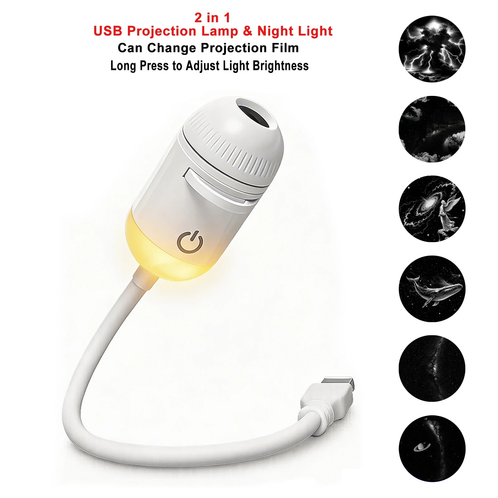 USB Car Atmosphere Projector Light Car Interior Ambient Light LED Starry Star Light Party Decor Romantic Saturn Galaxy Light