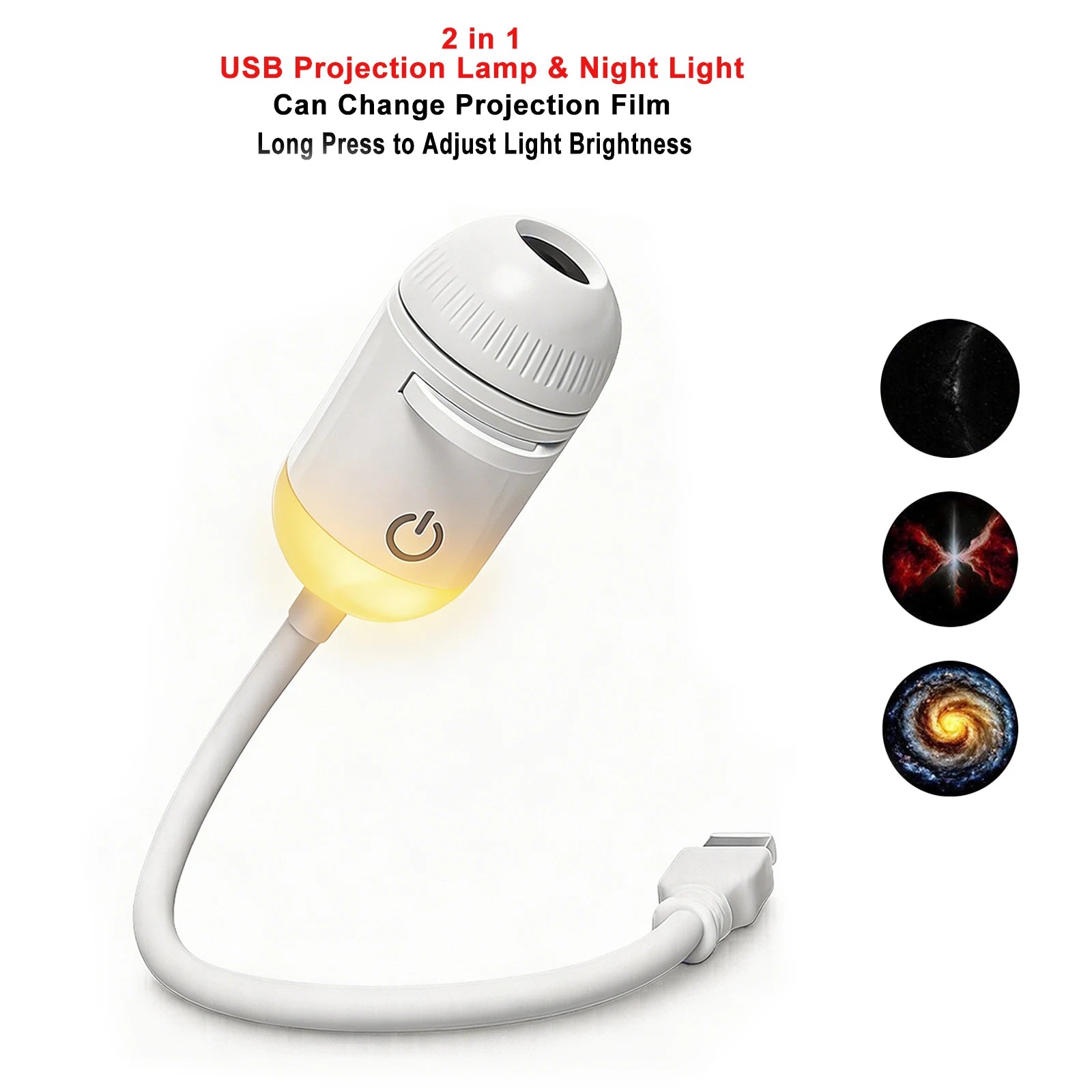 USB Car Atmosphere Projector Light Car Interior Ambient Light LED Starry Star Light Party Decor Romantic Saturn Galaxy Light